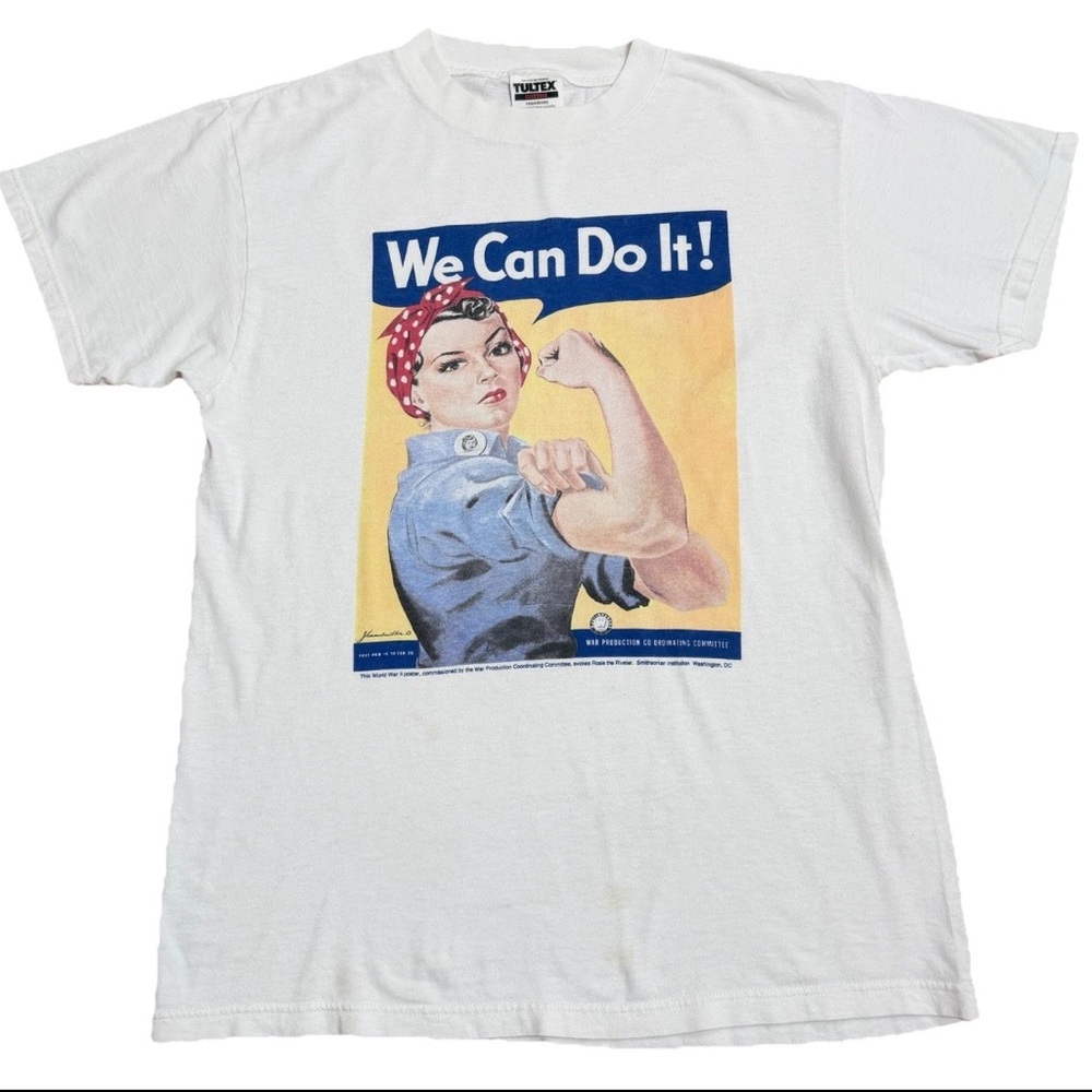 Vintage 90s Rosie The Riveter T-Shirt We Can Do it Tultex Medium